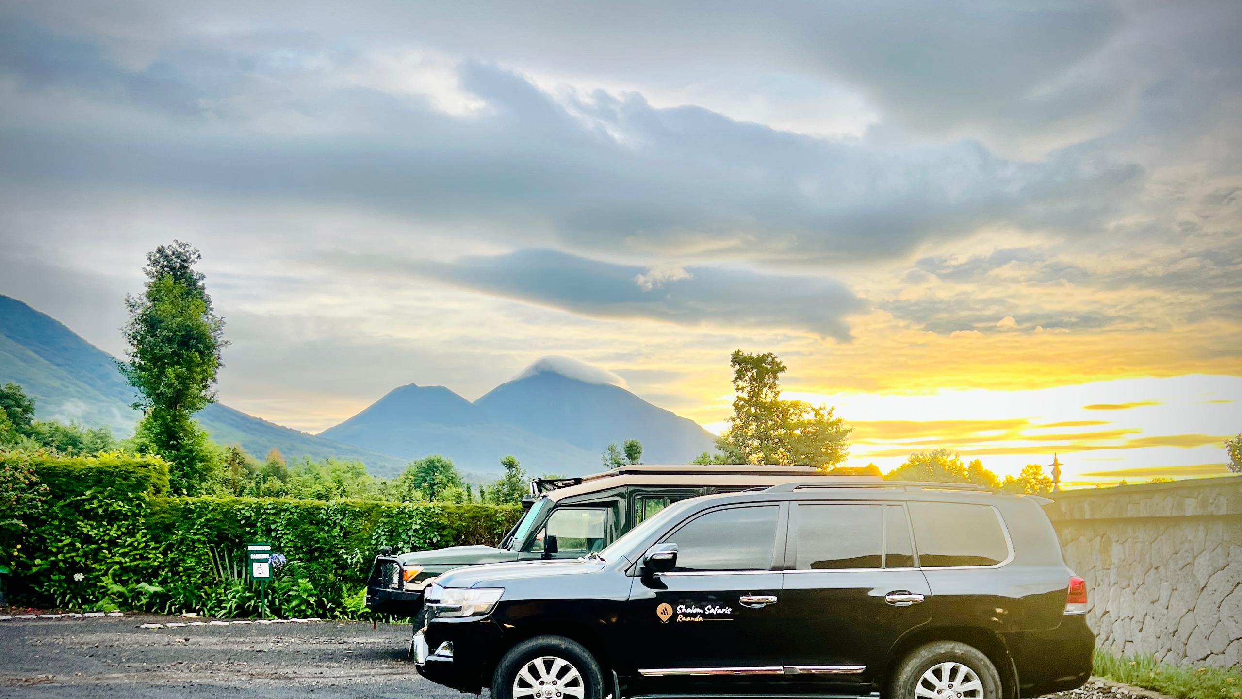 shalom safaris rwanda luxury primate safari ground transportation in 4 x 4 suv pop up open roof safaris vehicle